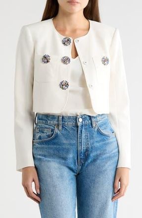 Cinq &agrave; Sept Auden Crop Jacket in Ivory at Nordstrom Rack, Size 10