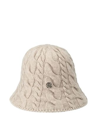 Maison Michel Clem cable-knit beanie hat - women - Cashmere/Polyamide - OS - Neutrals