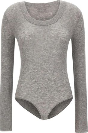 Entire studios Circle Neck Bodysuit - Dames - Bodies - Grijs - XS - Wol - Tops