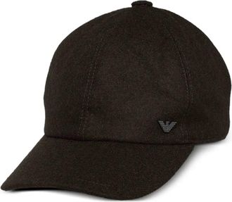 Emporio Armani logo plaque cap - men - Fabric - M - Brown