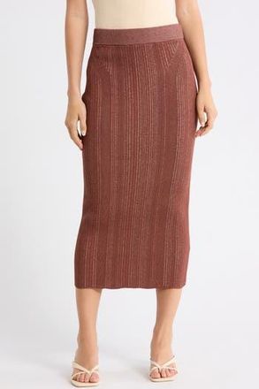 BOSS Freedah Rib Maxi Skirt in Brown at Nordstrom Rack, Size X-Small