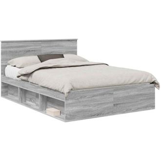 vidaXL Bed Frame Grey Sonoma 150 x 200 cm Engineered wood vidaXL