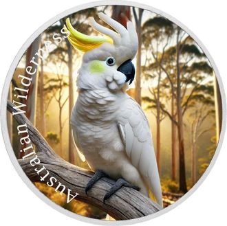 OEM Australian Wilderness - Cacat&uacute;a De Cresta De Azufre 1 Oz Plateada