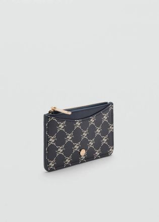 Mango Portacarte logo con cerniera navy - Donna - Taglia unica - MANGO