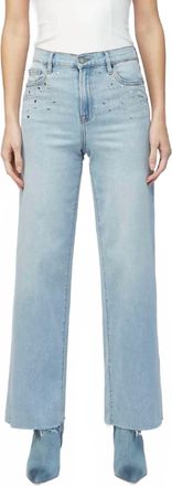 Hidden Jeans Logan Studded Hotfix Dad Jean In Light Wash