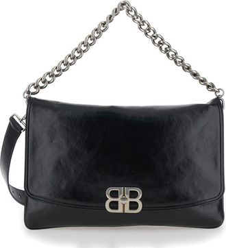 Balenciaga Black Flap BB Soft LargeShoulder Bag