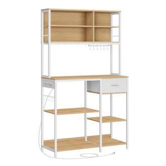 Vasagle Estanter&iacute;a de cocina de 40 x 100 x 180,4 cm de color roble y blanco