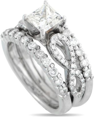 Luxury Bazaar 14K White Gold 1.69ct Diamond Ring MF12-031726