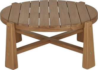 Miliboo Mesa Baja De Jard&iacute;n Redonda De Madera De Teca Maciza D82 Cm Carolina