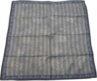 Fendi Pre-owned Vintage Postcard Print Silk Scarf - Dames - Vintage Accessoires - Grijs - ONE Size - Vintage
