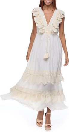 Ranee’s Ruffle Sleeveless Cotton Maxi Dress in White at Nordstrom Rack