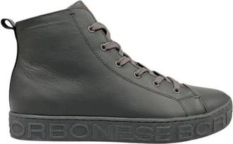 Borbonese Sneakers, male, Gray, Size: 9 US Genuine Leather Sneaker