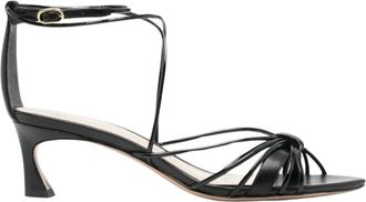 Alexandre Birman Nappa Kiss Leren Sandalen - Dames - Sandalen met hakken - Zwart - 39 EU - Schoenen