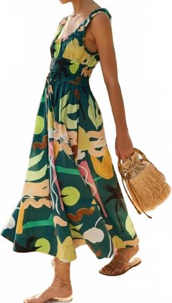 Oliphant Harper Midi Dress In Paradiso Green