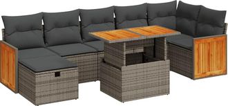 vidaXL Vidaxl - Set Divano Da Giardino 5 Pz Con Cuscini Grigio In Polyrattan