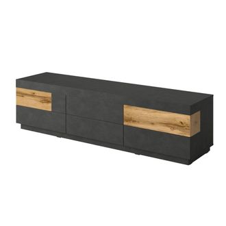 Petits Meubles Mueble TV 6 cajones 206 cm estratificado Gris antracita marr&oacute;n