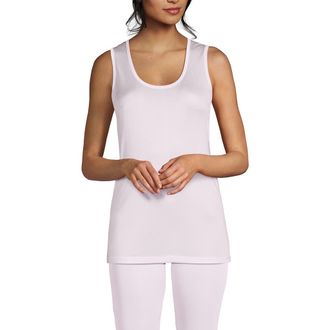 Lands End Petite Silk Interlock Thermal Long Underwear Base Layer Tank Top in Pink Frost at Nordstrom, Size X-Small