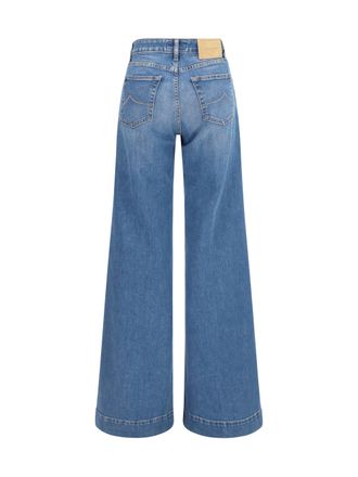 Jacob Cohen Wide-Leg Dark Blue Denim Jeans - Blue