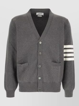 Thom Browne wool cardigan v neck striped sleeve