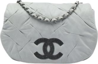 Chanel Pre-owned Vintage Crossbody Bag - Dames - Vintage Schoudertas - Grijs - ONE Size - Leer - Vintage