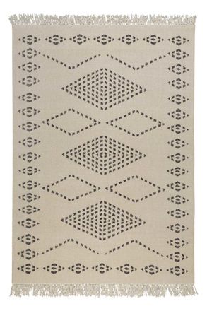 Green Looop Alfombra kilim de lana pura tejida a mano &eacute;tnica beige 140x200