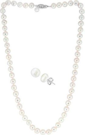Effy Freshwater Pearl Necklace & Earrings Set in White at Nordstrom Rack