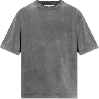 Acne Studios Logo Patch T-Shirt - Heren - T-shirts - Grijs - L/Xl - Katoen - Tops