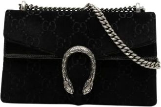 Gucci Pre-owned Cross Body Bags, female, Black, Size: ONE SIZE Pre-owned Velvet Shoulder Bag