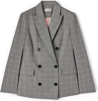 Motivi Prince of Wales ruit blazer - Dames - Blazers - Grijs - S - Leer - Jassen