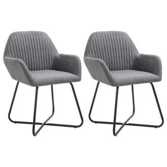 vidaXL Vidaxl - Sillas De Comedor 2 Unidades Tela Gris Oscuro