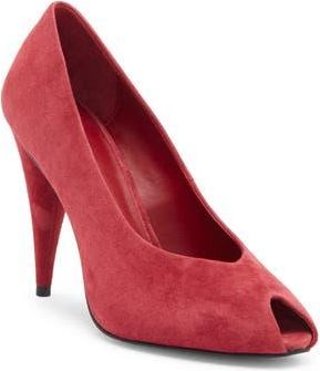 Jeffrey Campbell Sherille Peep Toe Pump in Dusty Berry Suede at Nordstrom Rack, Size 7.5