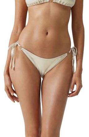 Melissa Odabash Costa Foil Bikini Bottoms in Gold at Nordstrom, Size 12