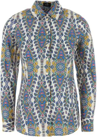 Etro Shirts, female, Multicolor, S, Printed Stretch Poplin Shirt