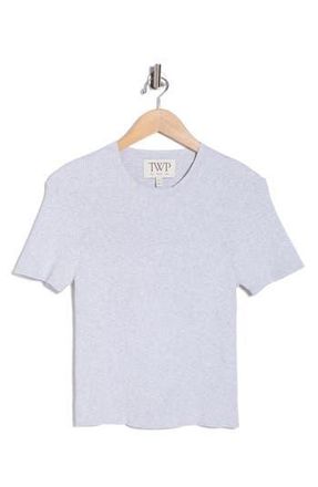 TWP Cashmere Knit Pocket T-Shirt in White/Grey Heather at Nordstrom Rack, Size X-Large