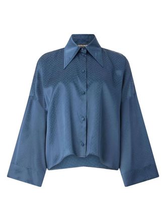 Roberto Cavalli snakeskin-print shirt - women - Silk - 40 - Blue