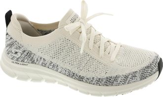 Skechers Womens Pure Flex Pulse Casual Shoes, Natural & Black Knit, 5.5 UK