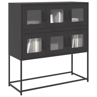 Berkfield Home Sideboard Black 100.5x39x107 cm Cold-rolled Steel
