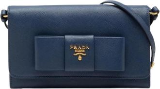 Prada Pre-owned Cross Body Bags, female, Blue, Size: ONE SIZE Pre-owned Vintage Shoulder Bag