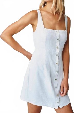 Bella Dahl Square Neck Button Front Mini Dress In White