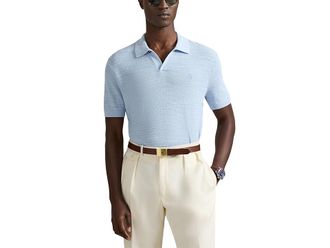 Polo Ralph Lauren Textured Cotton-Linen Sweater Mens Clothing Office Blue/Deckwash White : 2XL, Cotton/Linen