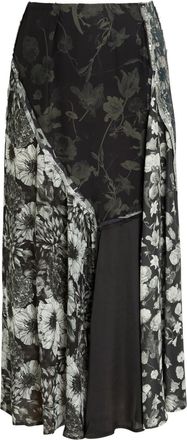 Maison Margiela Panelled Floral-print Embellished Silk Midi Skirt - Multicoloured - 38 (UK6 / XS)