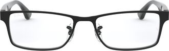 Ray-Ban Unisex 53mm Rectangular Optical Glasses in Shiny Black at Nordstrom