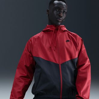 Nike Mens Windrunner Lined Jacket in Red | HV8369-613