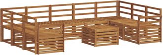 vidaXL Conjunto De Sof&aacute;s De Exterior 10 Uds. Natural Vidaxl