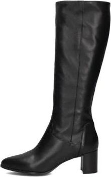 Notre-V Zwarte Leren Hoge Laarzen - Dames - Hoge Laarzen - Zwart - 40 EU - Leer - Schoenen