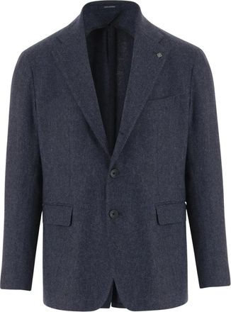Tagliatore Wol en kasjmier jas - Heren - Blazers - Blauw - M - Wol - Jassen