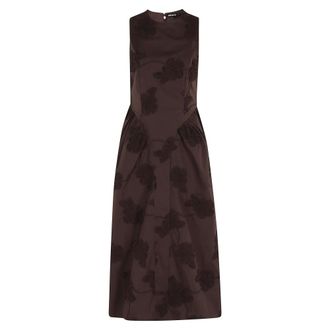Rotate ROTATE Birger Christensen, Midi Dresses, female, Brown, Size: M Floral Midi Dress