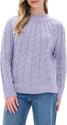 Hatley Dylan Cable Knit Sweater in Lilac Flecks at Nordstrom, Size X-Small