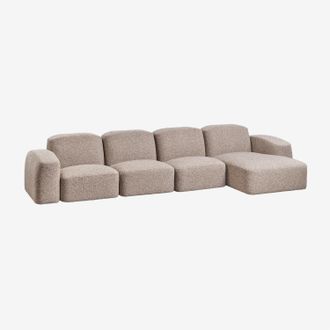 Sklum Divano Componibile Bastian Chaise Longue Destro A 4 Pezzi Sklum