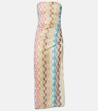 Missoni Zigzag gathered midi dress
